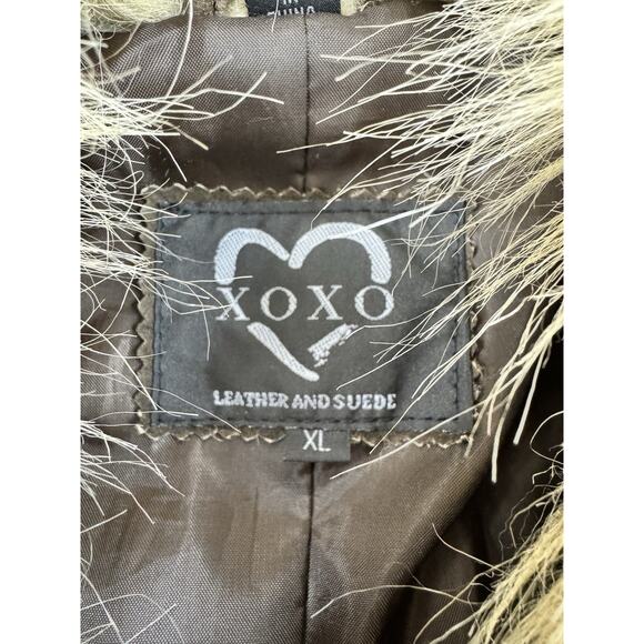 Vintage Y2K 90s 2000s XOXO Women’s Genuine Suede Leather Jacket XL Brown Phoebe - Picture 2 of 13
